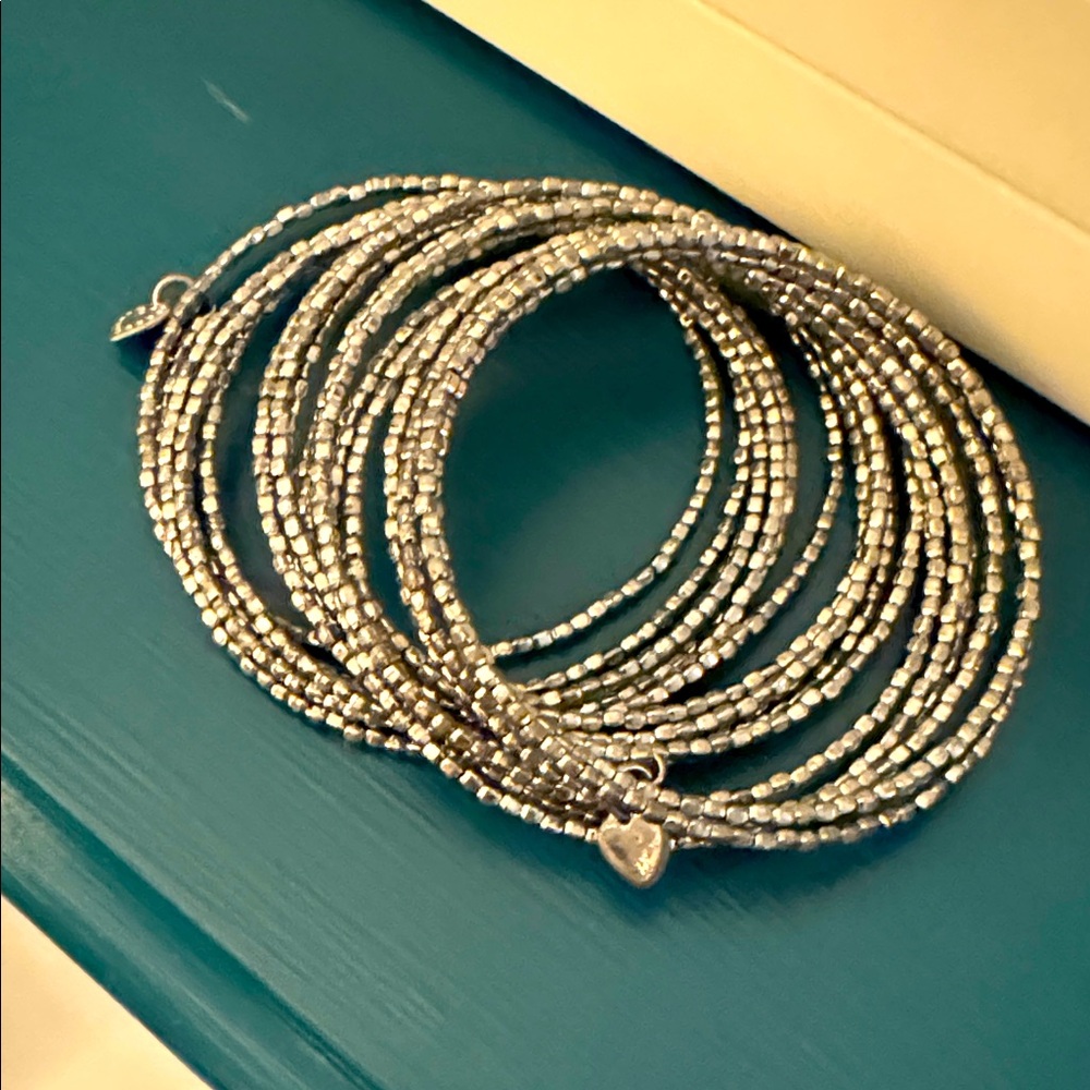 Stella & Dot Silver Beaded Bracelet Set